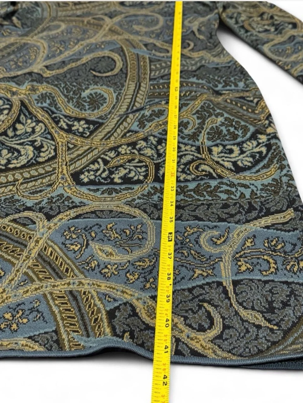 Peruvian Connection Kashmiri Long-Sleeve Paisley Sheath Dress Medium Pima Cotton